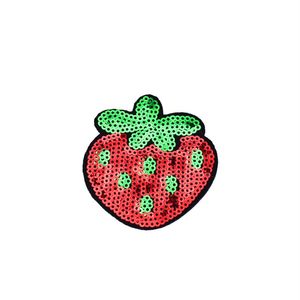 10PCS Strawberry Sequined Patches for Clothing Iron on Transfer Applique Fruit Patch for Jeans Bags DIY Sew on Embroidery Sequins297i