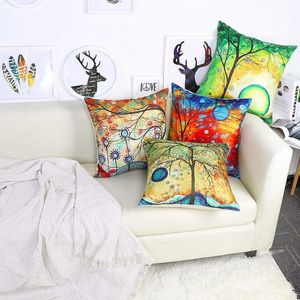Подушка/декоративный чехол на подушку, см, хлопок, лен, наволочка с абстрактным деревом, поясной чехол для домашнего дивана, украшение для спальни
