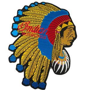 High Quality Indian Embroidered Iron On Patches For Clothing Motorcycle Biker Jacket Vest Large Back Size Custom Patch2639