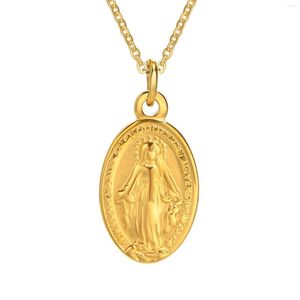 Colares com Pingente Colar Feminino Virgem Maria Guadalupe Amuleto Jóias de Aço Inoxidável