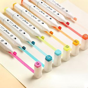Markörer 30/40/60/80 Marker Pen Brush Dual Headed Watercolor Brush Pen Sketch Alkoholmarkörer för ritning av färg