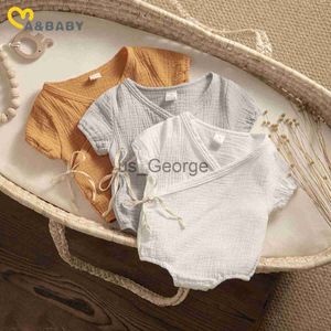 Giyim Setleri mababy 018 M Yaz Erkek Bebek Kız Romper Yenidoğan Bebek Yürüyor Bebek Yumuşak Tulum Sunsuit Ince Düz Renk Giysiler J230630