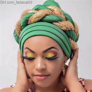Hidżabs mody cekiny kobiety Turban Hat Africa Braid węzeł szalik głowa hidżab muzułmański wewnętrzny hidżab dla kobiet akcesoria do włosów 220816 Z230630