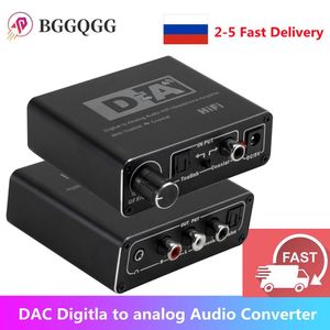 Wzmacniacze Dekoder Cyfrowa do analogowego konwertera audio 3,5 mm Aux Adapter wzmacniacza RCA