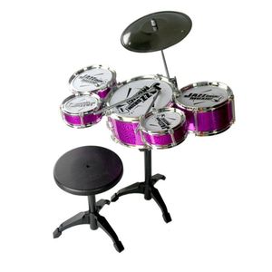 Baby Music Sound Toys Strumento musicale giocattolo per bambini 5 tamburi Simulazione Jazz Drum Kit con bacchette Giocattolo musicale educativo per bambini Regalo Xmax 230629