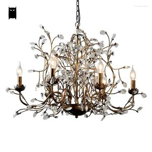 Chandeliers Black Copper Iron K9 Candle Crystal Luxury Chandelier Light Chain Fixture Contemporary Large Hanging Lamp Lustre Avize Luminaria