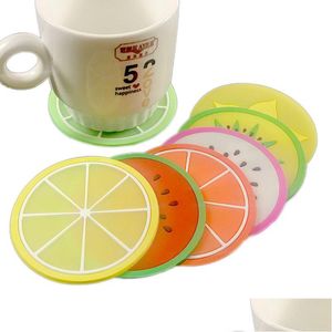 Mats Pads Fruit Shaped Coasters High Temperature Resistance Pvc Table Coffee Heat-Insated Tea Cups Drop Delivery Home Garden Kitch Dh6Ky