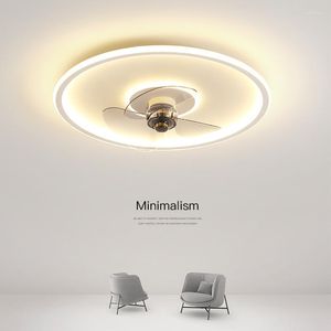 Taklampor modern vit fläktljus Enkelt LED -smarta blad med fjärrkontrollhem elektrisk lampa