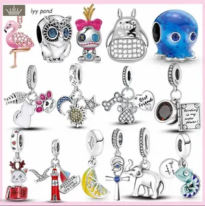 Para Pandora Charms Jewelry 925 Charm Contas Acessórios Bracelete meu vizinho Totoro Christmas Gift Animal Charm Conjunto