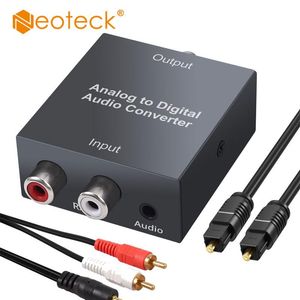 Stickers Neoteck Analog to Digital Audio Converter with Audio Stereo Cable Optical Cable 2rca R/l or 3.5 Mm Jack Aux to Toslink Spdif