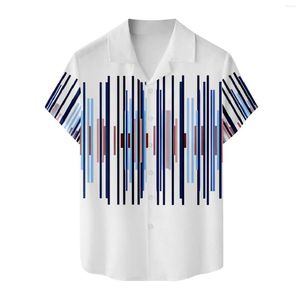 남성 캐주얼 셔츠 망 콜라 반팔 패션 비치 해변 3d 디지털 인쇄 버클 옷깃 셔츠 탑 쿠바