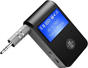 Anschlüsse Bluetooth-Empfänger, zusätzlicher Bluetooth-Adapter 5.0 mit Display, mit DSP/CVC-Rauschunterdrückung und TF-Kartensteckplatz