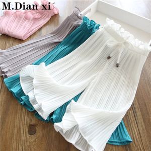 Trousers Children s Pants Summer Girls Casual Wide Leg Lace Chiffon Waist Baby Anti mosquito 230630