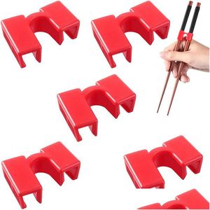 Chopsticks Reusable Chopstick Helpers Plastic Training Hinges Connector For Adts Kids Beginner Trainers Drop Delivery Home Garden Ki Dh9Ma