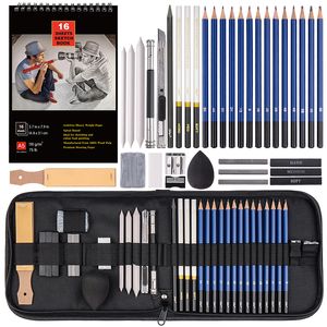 Matite Premium 1437pcs Grafite Disegno Schizzo Set Kit 4H12B Matita 16 Fogli Libro Scrittura Forniture artistiche 230630