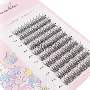 Falska ögonfransar De senaste koreanska popfiskstoppstyper Fashion Dovetail Fly Eyelash Två Long Middle Short Plant ympning False Eyelashes Wholesale X0630