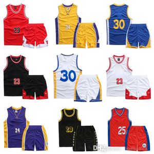 Designer Mens Tracksuits Summer Children Outdoor Sports Play Youth Basketball Jerseys Uniforms Andningsbara pojkar och flickor Träningshortsuppsättningar