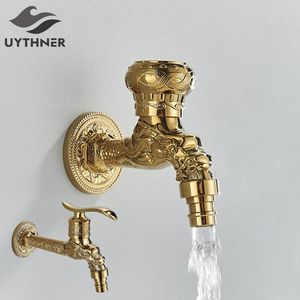 Bathroom Sink Faucets Gold Washing Machine Faucet Wall Mounted Outdoor Exterior Garden Bath Toilet Mop Pool Taps