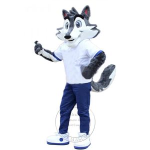 Mascotte della High School di pubblicità dell'attrezzatura del costume della mascotte del lupo leggero amichevole di alta qualità