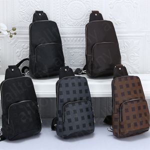 Män handväska crossbody axelpåsar säckar messenger väskor svart rutnät designer handväska mobiltelefon förvaring män bröstväska man handväskor med låda