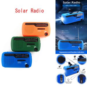 Rádio ao ar livre energia solar tempo de emergência rádio manivela dínamo 1200mah led tocha sos alarme usb manivela solar rádio portátil