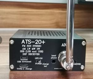 Radio Ats20+ / Ats25+ Ats25x1 Si4732 Allband-Radioempfänger FM LW (mw Sw) Ssb + Peitschenantenne + Batterie + USB-Kabel + Lautsprecher