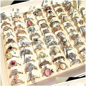 Cluster Rings Mixed Wholesale Micro Inlaid Love Women Jewelry Fashion Simples Valentines Day And Gifts Drop Delivery Ring Ot9Ea