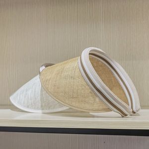 Bollmössor Enkel och avslappnad dag bär kvinnors hampa garn tom topp hatt solskyddsmedel strandstrå mode 230629