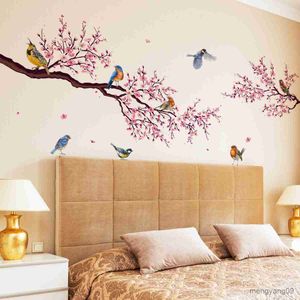 Outros galhos de decoração para casa pássaro pequena casa ninho de pássaro adesivos para quarto de crianças estudo decorativo decalque mural vara decoração de casa r230630