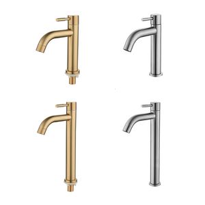 Bathroom Sink Faucets Golden Cold Water Tap Stainless Steel Faucet Cold Water Bathroom Washbasin Faucet Tap Kitchen Bathroom Accessories High Quality 230629