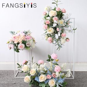 Dekorativa blommor kransar 100-135 cm bröllop blommor rekvisita välkomna kort konstgjorda kreativa signatur hörn blomma dekoration krans bouq