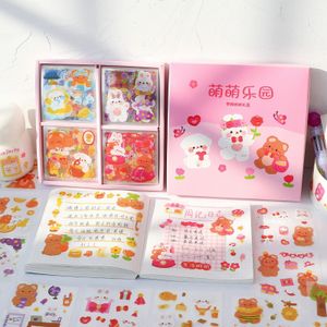 Adesivi adesivi 100 fogli Cute Cartoon Girl Boxed Sticker Set Trasparente Impermeabile DIY Journal Scrapbooking Telefono Cancelleria Kawaii 230630