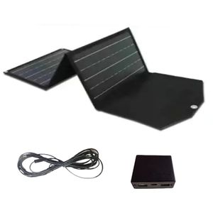 Kemping na świeżym powietrzu 40 W Solar Solar Solding USB Słońce Słońce Ładowarka Bateryjna Przenośna elektrownia ETFE Waterproof z QC3.0 DC Port do telefonicznej podkładki