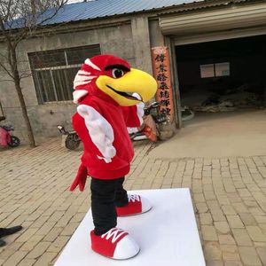 costume della mascotte dell'aquila rossa per adulti di carnevale di alta qualità Immagini reali costume della mascotte del falco del falco dell'uccello del partito di lusso201m