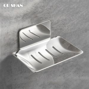 Soap Dishes 1.5mm Thick Stainless Steel Wall Soap Dish Box High Quality Kitchen Sponge Storage Shelf for Bathroom Shower Room Holder Tray 230629