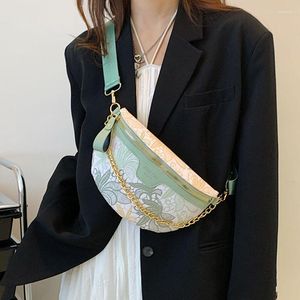 Waist Bags Chain Fanny Pack And Phone Fashion Woman Shoulder Crossbody Chest Hip Ladies PU Belt