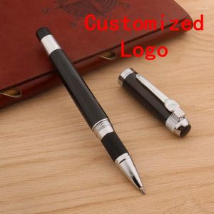 High Quality Metal 189 BallPoint Pen Black Silver Signature Roller Ball Pens Stationery Office Supplies Customized Logo