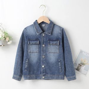 Jacken Frühling Herbst Kinder Denim Mantel Jungen Mädchen Jacke Langarm Outwear Kleidung 230202 230630