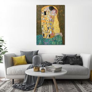 Dekorative Kunst Der Kuss Iv Gustav Klimt Gemälde auf Leinwand Handgefertigte Wohnzimmerdekoration