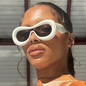 Sunglasses Foxi Pipi Brand 2023 Y2k Spice Girl One-Piece Concave Styling Funny Bubble Stereoscopic Funky Candy Color Ins Glasses