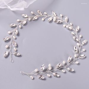 Hair Clips Pearl Crystal Vines Headbands Hairbands Tiaras For Bride Women Bridal Wedding Accessories Jewelry Band Headdress Gift