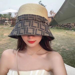 Luksurys Bucket Hat Raffia Grass Braid Snapback Letter F Modna projektant HATS dla mężczyzn Projektanci Caps 58 cm luksusowe czapki klasyczne akcesoria