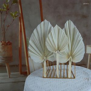 Decorative Flowers 3PCS/Set Large Dried Palm Leaves Cattail Fan Natural Fall Decoration Party Art Wall Hanging Boho Wedding
