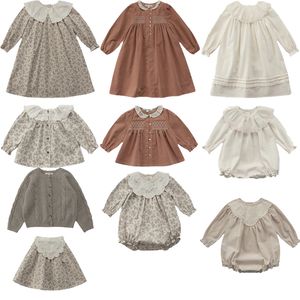 Kläder set baby flicka kläder lou varumärke vinter barn klänningar för flickor söt långärmad tröja prinsessan bomull corduroy pojkar outwear 230630