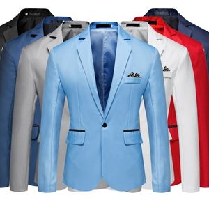 Men's Suits Blazers Fashion Bussiness Blazer Casual Solid Color Wedding Jacket Slim Fit Suit 230630