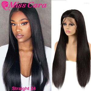 Brazilia Straight Hair Lace Front Human Wigs With Baby 180% Density Hand Tied Miss Cara Remy