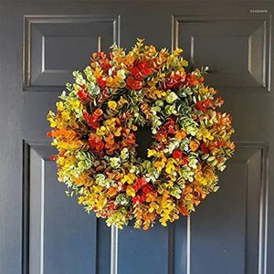 装飾的な花の花輪植物ガーデニングハンギング装飾品玄関の感謝祭クリスマスウェディングアウトドアガーデンウィンドウデコレーション