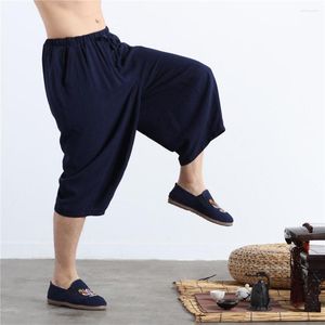Active Pants Men Yoga Pant Cotton Linen Quickly Dry Loose Wide Leg Sweatpant Baggy Jogger Gym Workout Running Casual Sport Sportswear