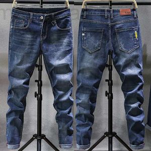 Designer di jeans da uomo 2022 Primavera e autunno Nuovo marchio di moda Slim Fit Piedi elastici versatili Maglia Pantaloni lunghi coreani rossi 0WUV