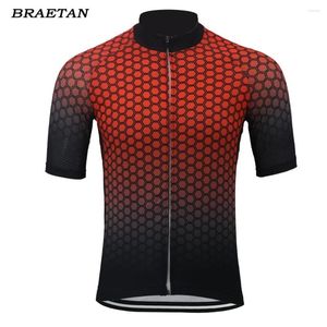 レーシングジャケット2023サイクリングジャージーメンズ半袖の黒い赤い服を着る自転車服アルミニオ